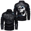 Custom Name Husaberg Skull Leather Jacket - Personalized Logo Car Motorcycle Model