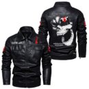 Custom Name International Harvester Skull Leather Jacket - Personalized Logo Car Motorcycle Model