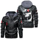 Custom Name International Harvester Skull Leather Jacket - Personalized Logo Car Motorcycle Model