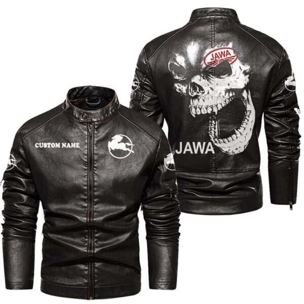 Custom Name Iveco Skull Leather Jacket - Personalized Logo Car Motorcycle Model - Image 3