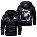 Custom Name Iveco Skull Leather Jacket - Personalized Logo Car Motorcycle Model