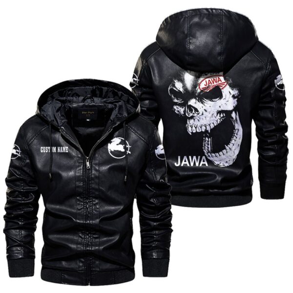 Custom Name Iveco Skull Leather Jacket - Personalized Logo Car Motorcycle Model - Image 5