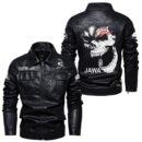 Custom Name Iveco Skull Leather Jacket - Personalized Logo Car Motorcycle Model