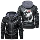 Custom Name Iveco Skull Leather Jacket - Personalized Logo Car Motorcycle Model