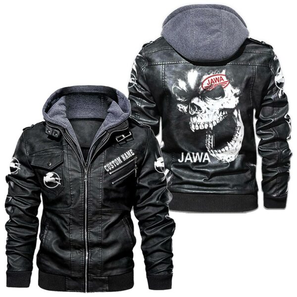 Custom Name Iveco Skull Leather Jacket - Personalized Logo Car Motorcycle Model