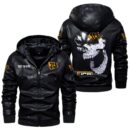 Custom Name Jcb Skull Leather Jacket - Personalized Logo Car Motorcycle Model