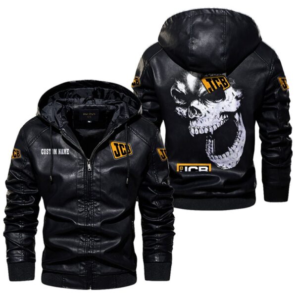 Custom Name Jcb Skull Leather Jacket - Personalized Logo Car Motorcycle Model - Image 5