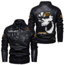 Custom Name Jcb Skull Leather Jacket - Personalized Logo Car Motorcycle Model