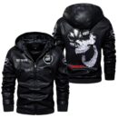 Custom Name Kioti Skull Leather Jacket - Personalized Logo Car Motorcycle Model