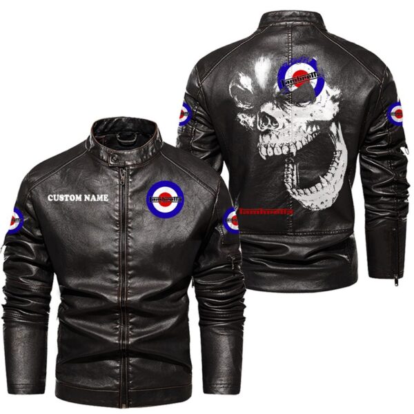 Custom Name Lambretta Skull Skull Leather Jacket - Personalized Logo Car Motorcycle Model - Image 3