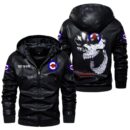 Custom Name Lambretta Skull Skull Leather Jacket - Personalized Logo Car Motorcycle Model
