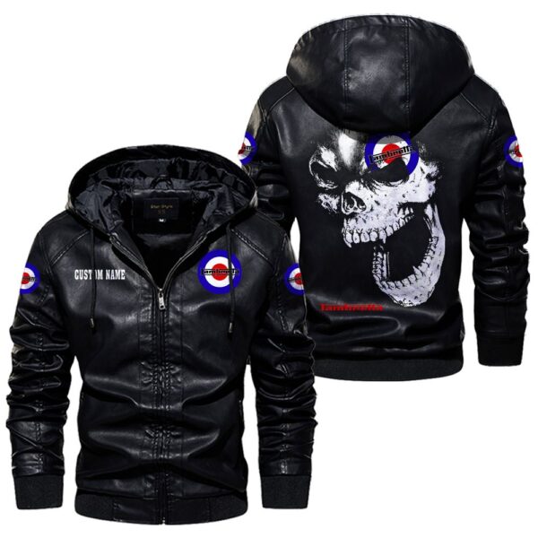 Custom Name Lambretta Skull Skull Leather Jacket - Personalized Logo Car Motorcycle Model - Image 5