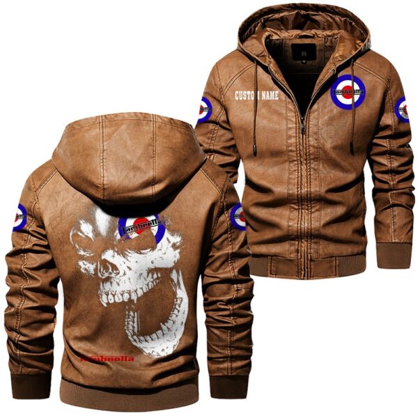 Custom Name Lambretta Skull Skull Leather Jacket - Personalized Logo Car Motorcycle Model - Image 6