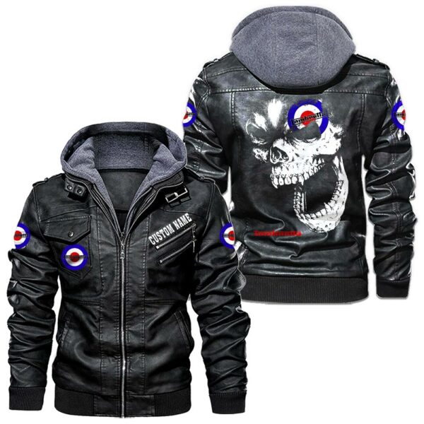 Custom Name Lambretta Skull Skull Leather Jacket - Personalized Logo Car Motorcycle Model