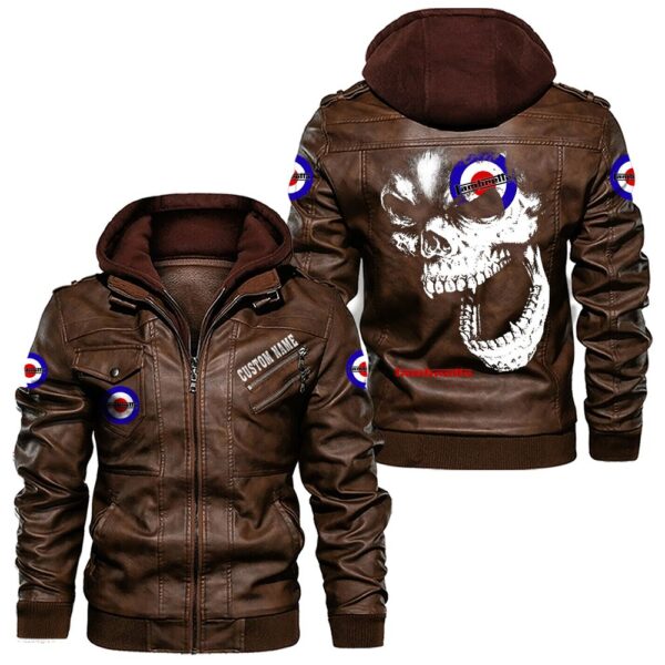 Custom Name Lambretta Skull Skull Leather Jacket - Personalized Logo Car Motorcycle Model - Image 2