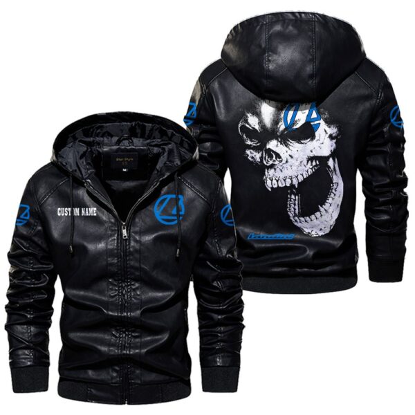 Custom Name Landini Skull Skull Leather Jacket - Personalized Logo Car Motorcycle Model - Image 5