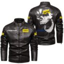 Custom Name Liebherr Skull Skull Leather Jacket - Personalized Logo Car Motorcycle Model