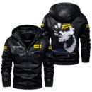 Custom Name Liebherr Skull Skull Leather Jacket - Personalized Logo Car Motorcycle Model
