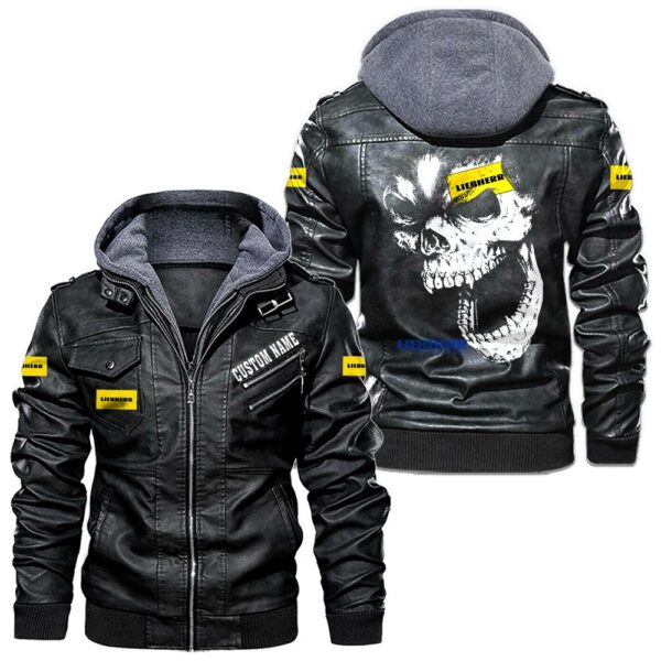 Custom Name Liebherr Skull Skull Leather Jacket - Personalized Logo Car Motorcycle Model