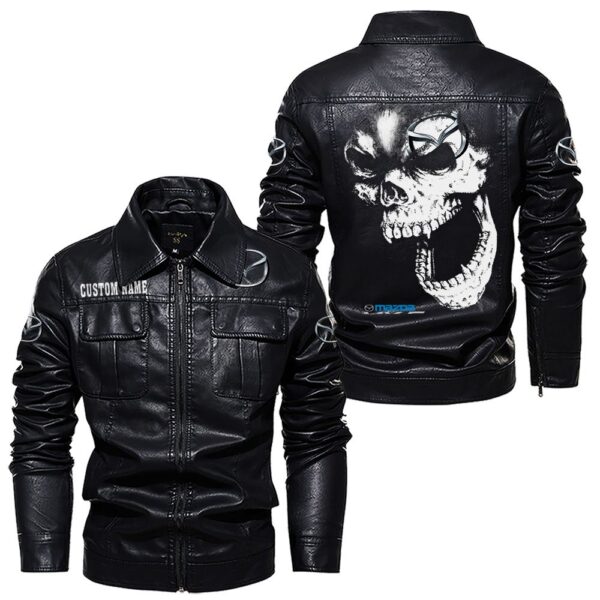 Custom Name Mazda Mx5 Skull Skull Leather Jacket - Personalized Logo Car Motorcycle Model - Image 7