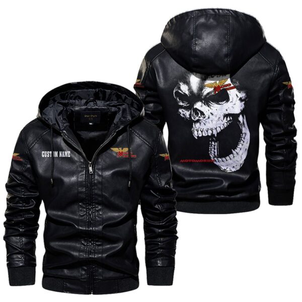 Custom Name Moto Morini Skull Skull Leather Jacket - Personalized Logo Car Motorcycle Model - Image 5