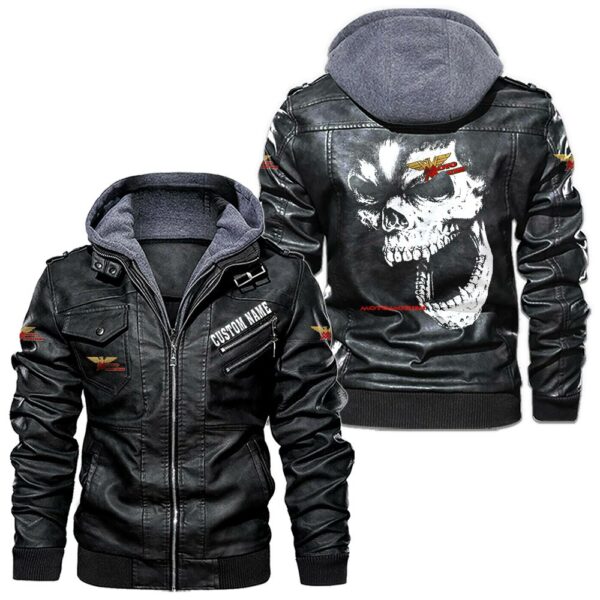 Custom Name Moto Morini Skull Skull Leather Jacket - Personalized Logo Car Motorcycle Model