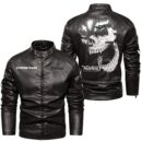 Custom Name Norton Skull Leather Jacket - Personalized Logo Car Motorcycle Model