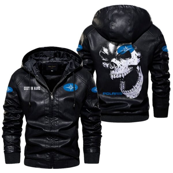 Custom Name Polaris Skull Leather Jacket - Personalized Logo Car Motorcycle Model - Image 5