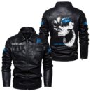 Custom Name Polaris Skull Leather Jacket - Personalized Logo Car Motorcycle Model