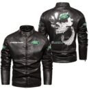 Custom Name Range Rover Skull Leather Jacket - Personalized Logo Car Motorcycle Model