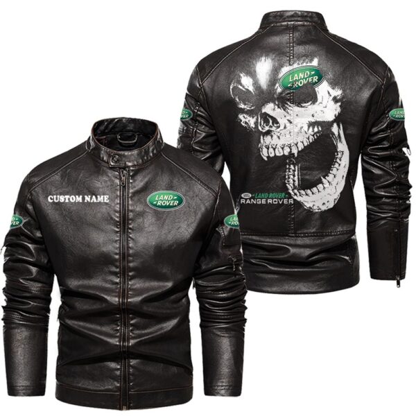 Custom Name Range Rover Skull Leather Jacket - Personalized Logo Car Motorcycle Model - Image 3