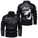 Custom Name Range Rover Skull Leather Jacket - Personalized Logo Car Motorcycle Model