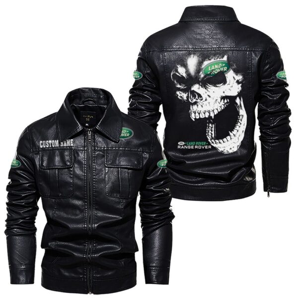 Custom Name Range Rover Skull Leather Jacket - Personalized Logo Car Motorcycle Model - Image 7