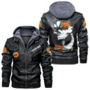 Custom Name Royal Enfield Skull Leather Jacket - Personalized Logo Car Motorcycle Model