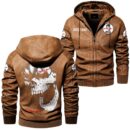 Custom Name Shelby Skull Leather Jacket - Personalized Logo Car Motorcycle Model