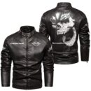 Custom Name Sunseeker Skull Leather Jacket - Personalized Logo Car Motorcycle Model
