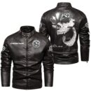 Custom Name Ural Motorcycles Skull Leather Jacket - Personalized Logo Car Motorcycle Model