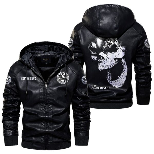 Custom Name Ural Motorcycles Skull Leather Jacket - Personalized Logo Car Motorcycle Model - Image 5