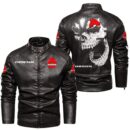 Custom Name Ursus Skull Leather Jacket - Personalized Logo Car Motorcycle Model