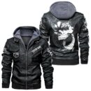 Custom Name Viper Skull Leather Jacket - Personalized Logo Car Motorcycle Model