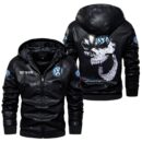 Custom Name Volkswagen Passat Skull Leather Jacket - Personalized Logo Car Motorcycle Model