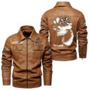 Custom Name West Coast Choppers Skull Leather Jacket - Personalized Logo Car Motorcycle Model