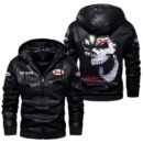 Custom Name Zetor Skull Leather Jacket - Personalized Logo Car Motorcycle Model