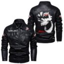 Custom Name Zetor Skull Leather Jacket - Personalized Logo Car Motorcycle Model
