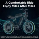 AKEZ Retro Electric Bike 1000W, 28mph, 94 Miles Range, 20"x4.0" Fat Tires, Full Suspension, UL Certified