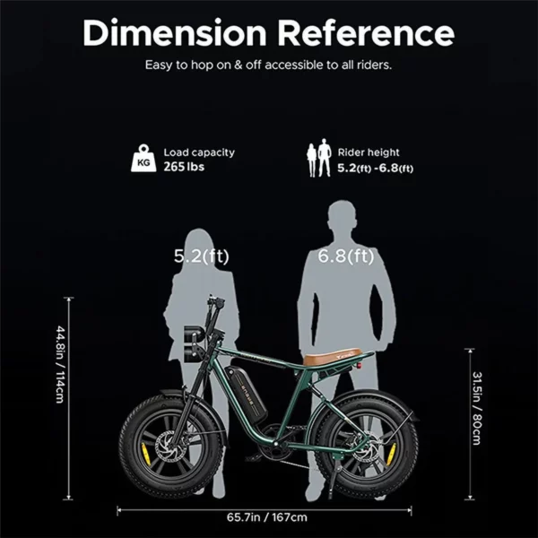 AKEZ Retro Electric Bike 1000W, 28mph, 94 Miles Range, 20"x4.0" Fat Tires, Full Suspension, UL Certified - Image 7