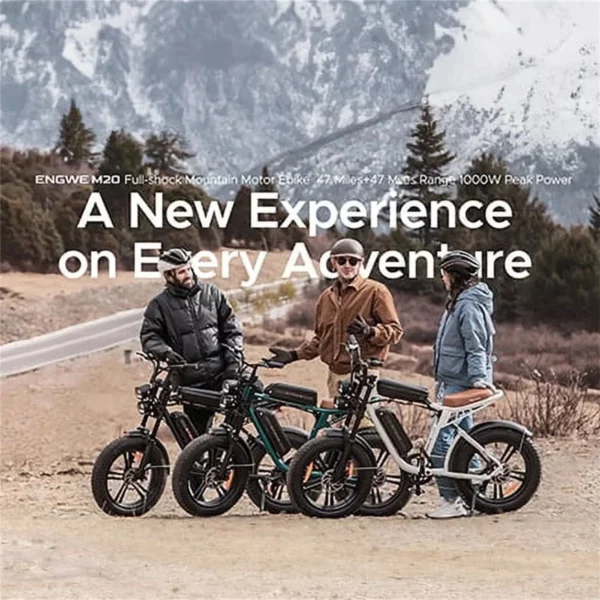 AKEZ 1000W Retro Electric Bike - 28mph, 94-Mile Range, 20"x4.0" Fat Tires, Full Suspension, 7-Speed, UL Certified - Image 2