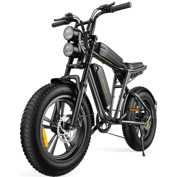AKEZ 1000W Retro Electric Bike - 28mph, 94-Mile Range, 20"x4.0" Fat Tires, Full Suspension, 7-Speed, UL Certified