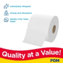 American Standart 2-Ply Bath Tissue, Septic Safe, 45 Rolls, Soft & Strong Toilet Paper