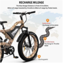 Aostirmotor 1500W Electric Mountain Bike, 26" Fat Tires, 48V 15Ah Battery, Aluminum Frame, Shimano 7-Speed, Disc Brakes, Adult Trail Bike